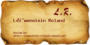 Löwenstein Roland névjegykártya
